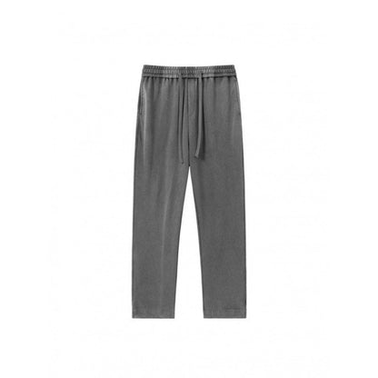 KZZ Men's Acid-Wash Solid Color Loose-Fit Casual Sweatpants