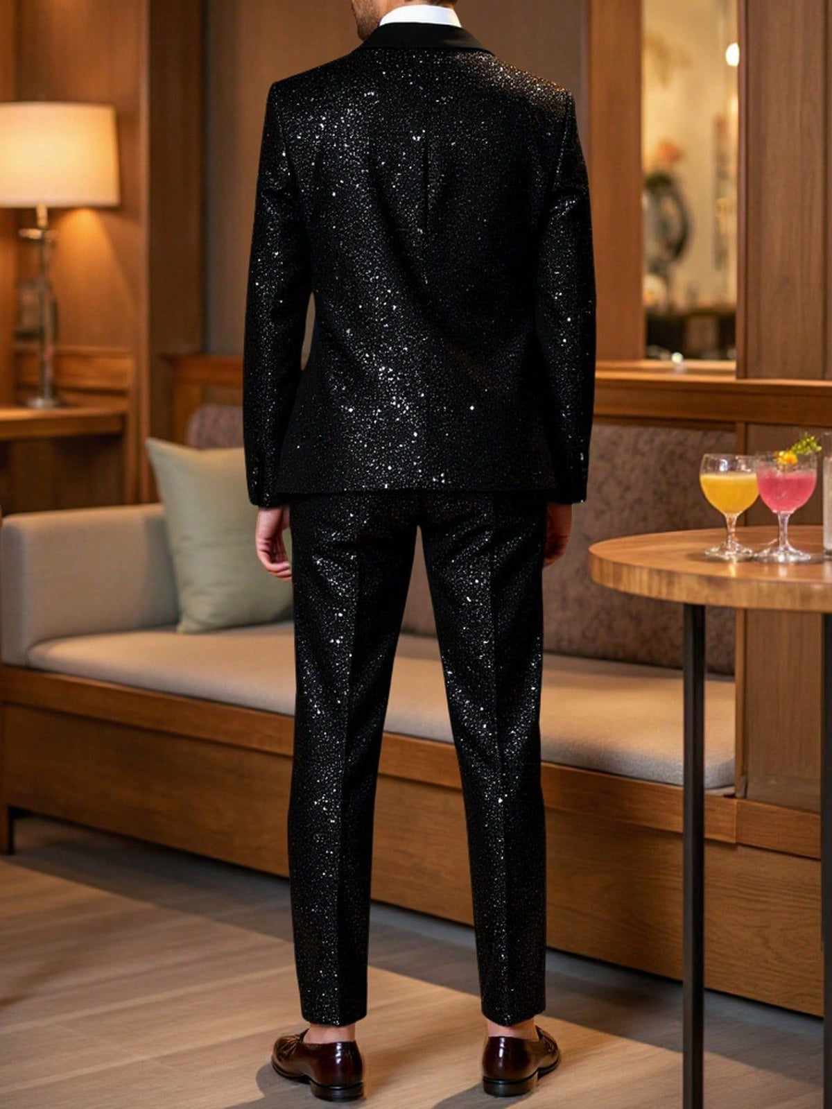 KZZ Men's Glitter Suit