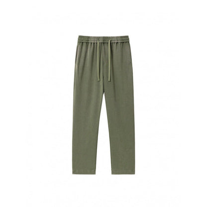 KZZ Men's Acid-Wash Solid Color Loose-Fit Casual Sweatpants