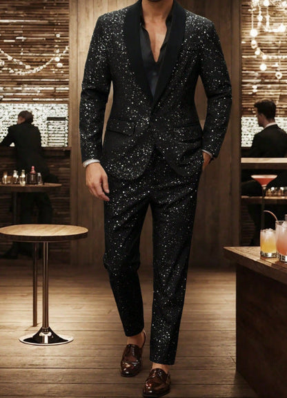 KZZ Men's Glitter Suit