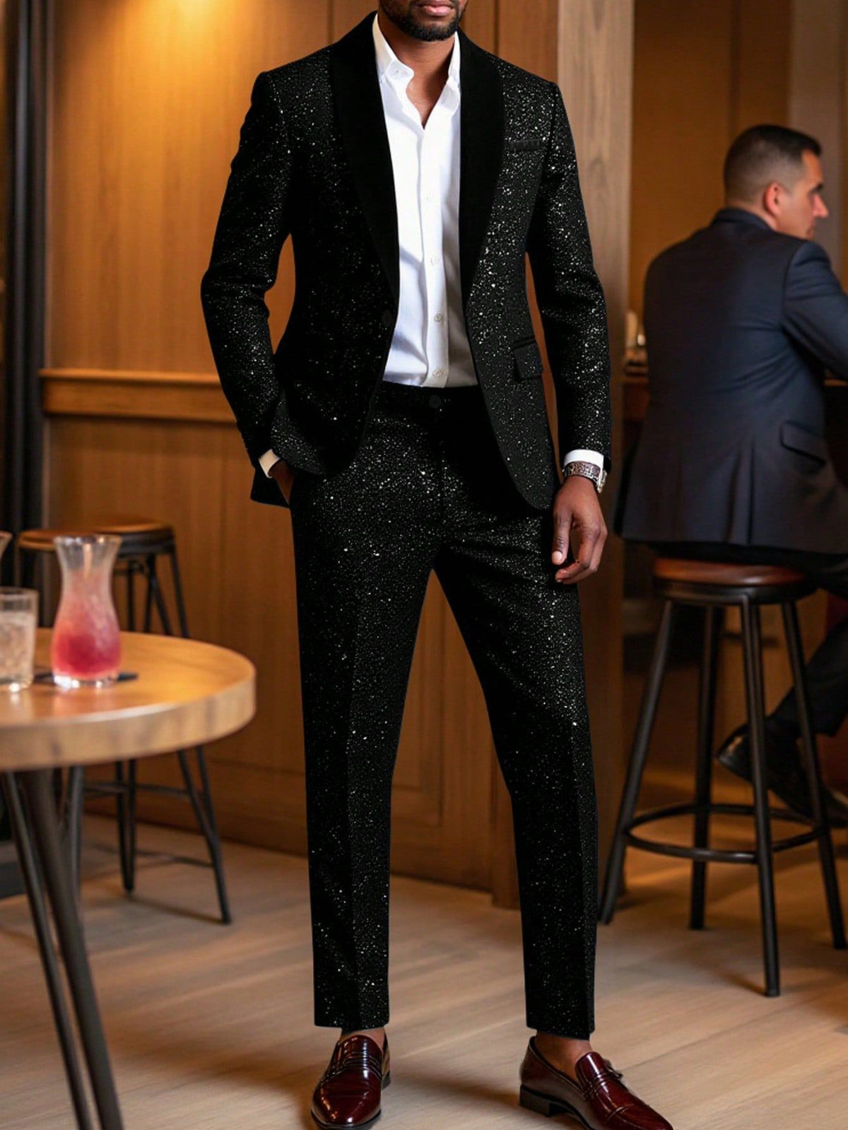 KZZ Men's Glitter Suit