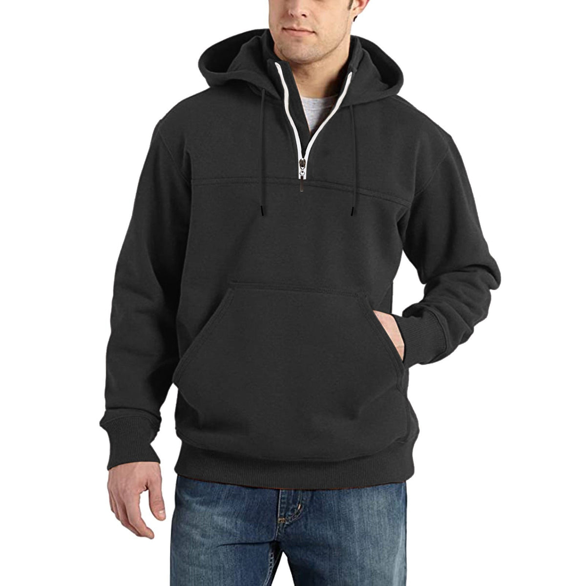 KZZ Men's Heavyweight Hooded Sweatshirt - Winter Warm Pullover Hoodie