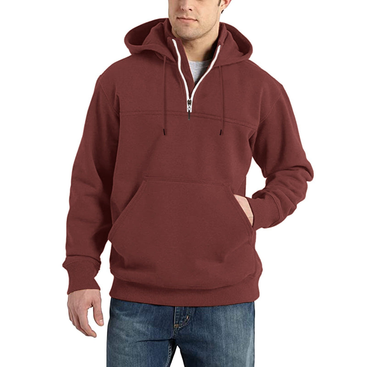 KZZ Men's Heavyweight Hooded Sweatshirt - Winter Warm Pullover Hoodie