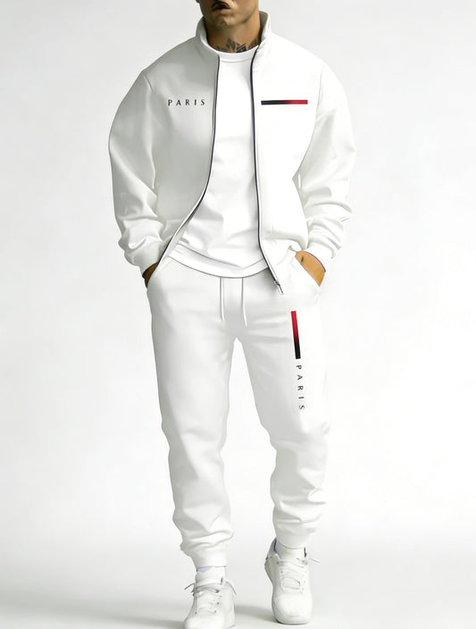 KZZ Two-piece set: printed zip-up jacket and sweatpants