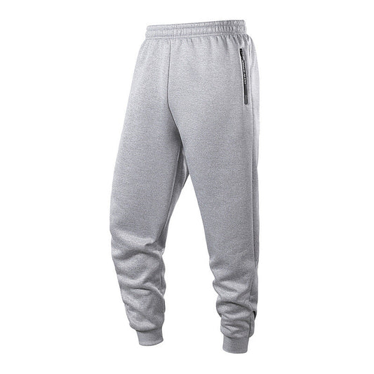 KZZ  Men's Casual Pants: Drawstring cuffs, zippered pockets,  men's casual pants.