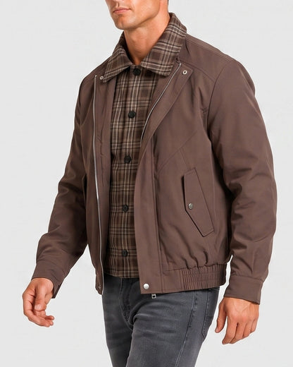 KZZ Men's Vintage Plaid Jacket