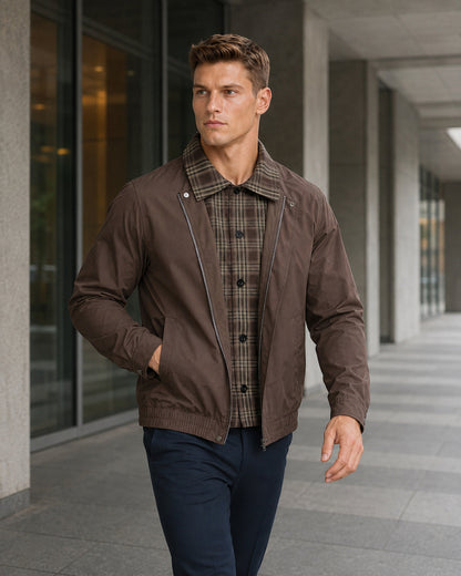 KZZ Men's Vintage Plaid Jacket