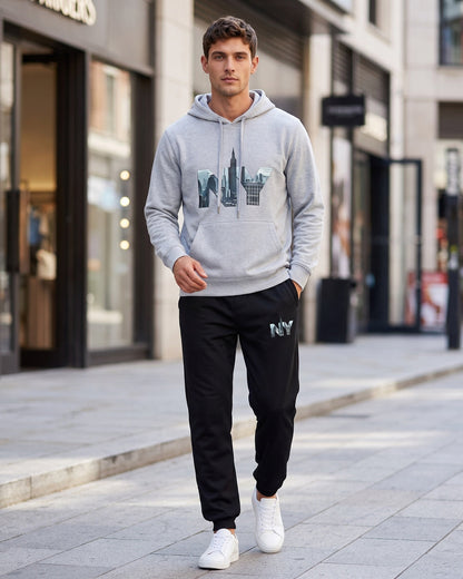KZZ Men's Letter-Print Hoodie and Joggers