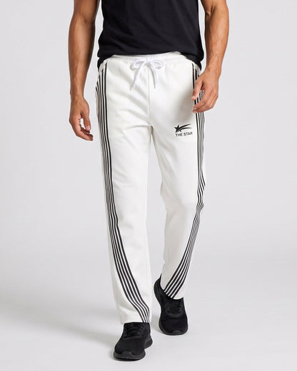 KZZ Men's Side-Stripe Sweatpants with Drawstring Waist