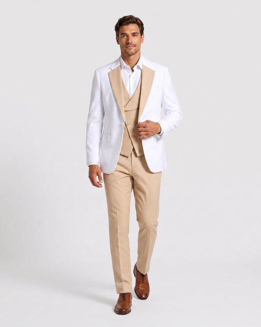 KZZ Men's single-button three-piece suit
