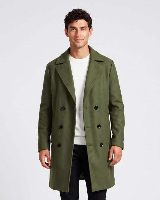 KZZ Men's double-breasted trench coat