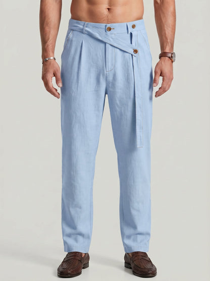 KZZ Men's Casual Loose-Fit Linen Pants