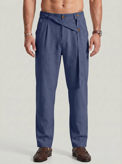 KZZ Men's Casual Loose-Fit Linen Pants