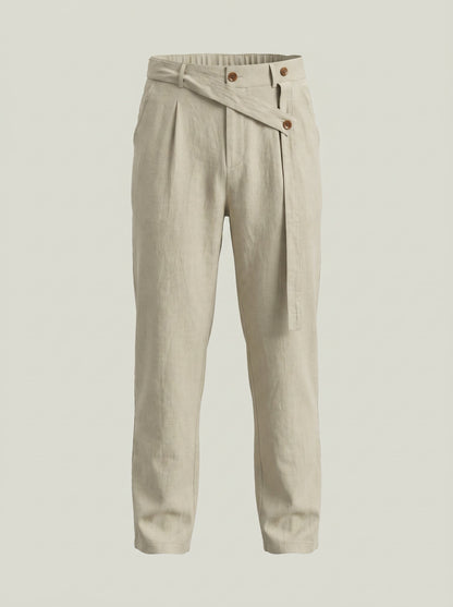 KZZ Men's Casual Loose-Fit Linen Pants