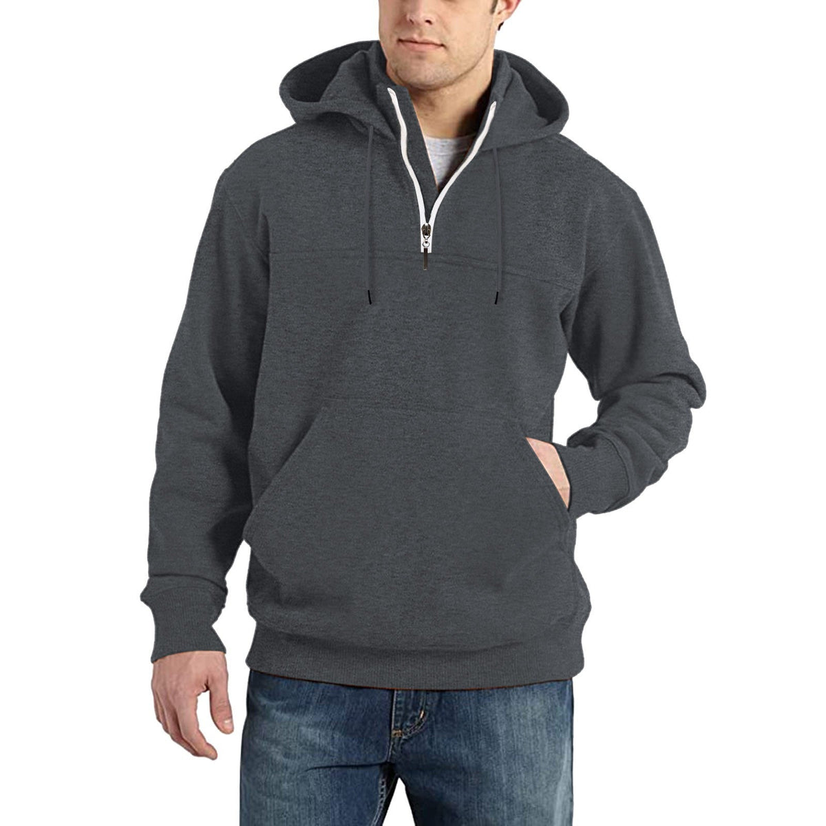 KZZ Men's Heavyweight Hooded Sweatshirt - Winter Warm Pullover Hoodie