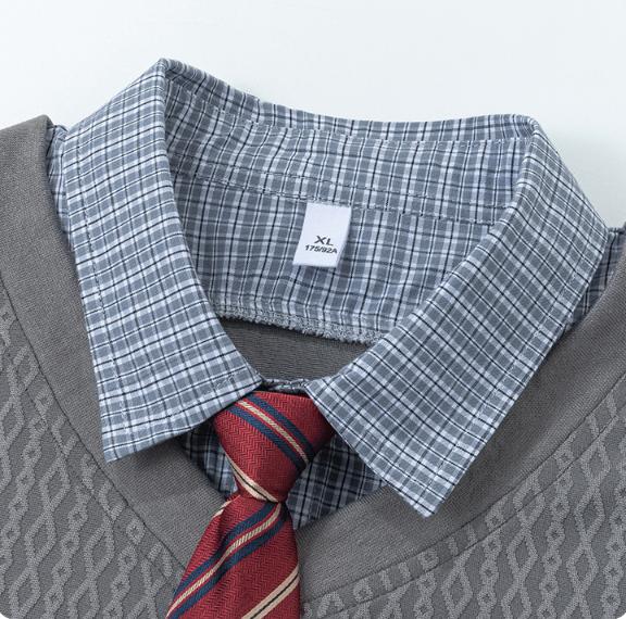 KZZ Men's Jacquard Casual Suit (Collegiate Style)