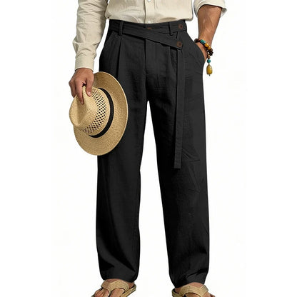 KZZ Men's Casual Loose-Fit Linen Pants