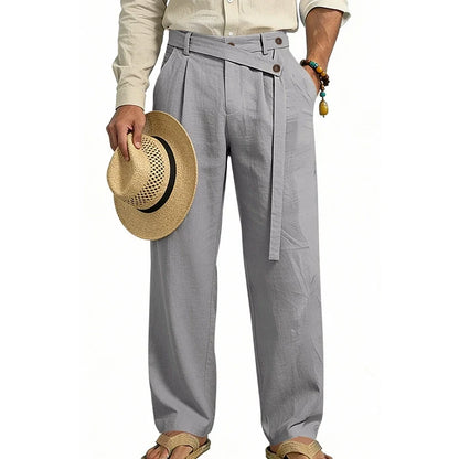 KZZ Men's Casual Loose-Fit Linen Pants