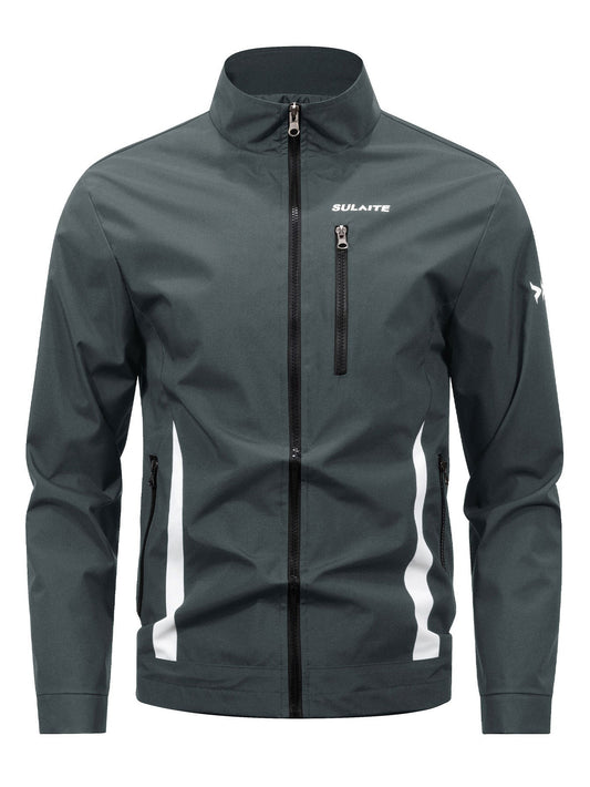 KZZ  Men's spliced contrasting letter racing jacket