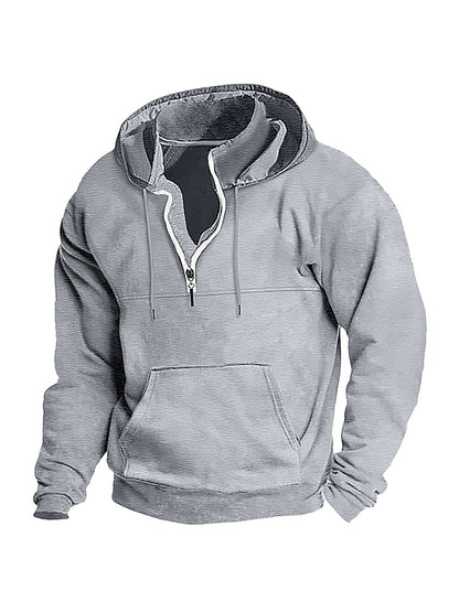 KZZ Men's Heavyweight Hooded Sweatshirt - Winter Warm Pullover Hoodie