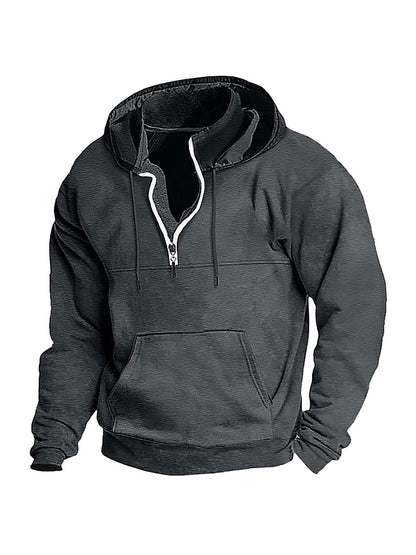 KZZ Men's Heavyweight Hooded Sweatshirt - Winter Warm Pullover Hoodie