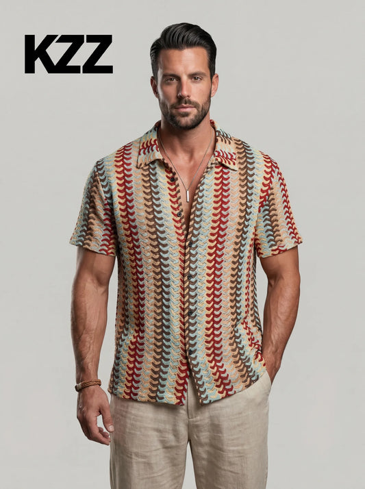 KZZ  New Summer Men's Knitted Shirt