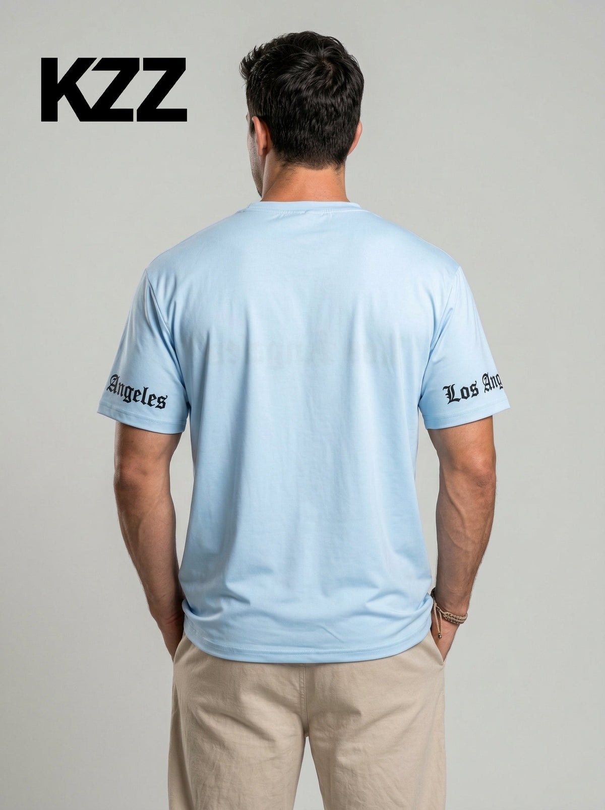 KZZ  Men's Crew-Neck T-Shirt with Letter Print
